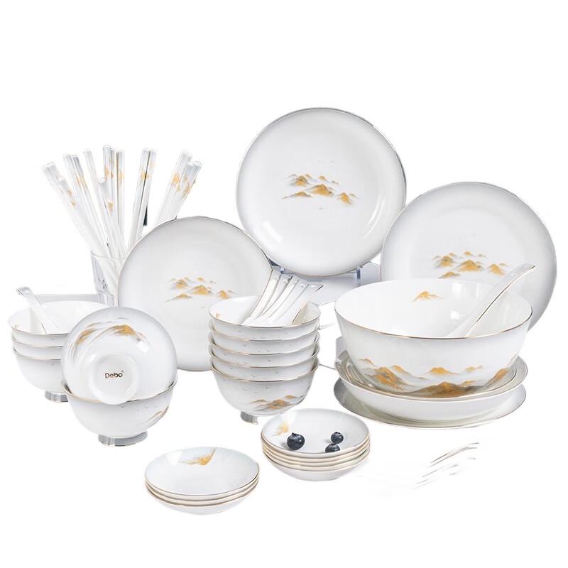 Debao Jinshan Yinshan 46-Piece Ceramic Dinnerware Set