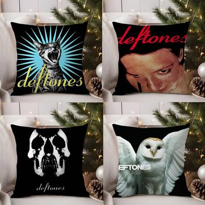 Band D-Deftones Pillow Case Office Sofa Dorm Chair Back Short Plush Double-sided Printing Home  Cushion Cover