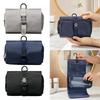 Space Saving Foldable Toiletry Bag with Clasp Waterproof Oxford Cloth Makeup Organizer Large Hanging Cosmetic Holder