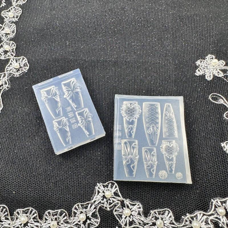 Cream Punk Rabbit Ribbon Mold Falcon Peacock Love Birds 3D Acrylic Mold Nail Art Decorations Nails Diy Silicone Nails Mold