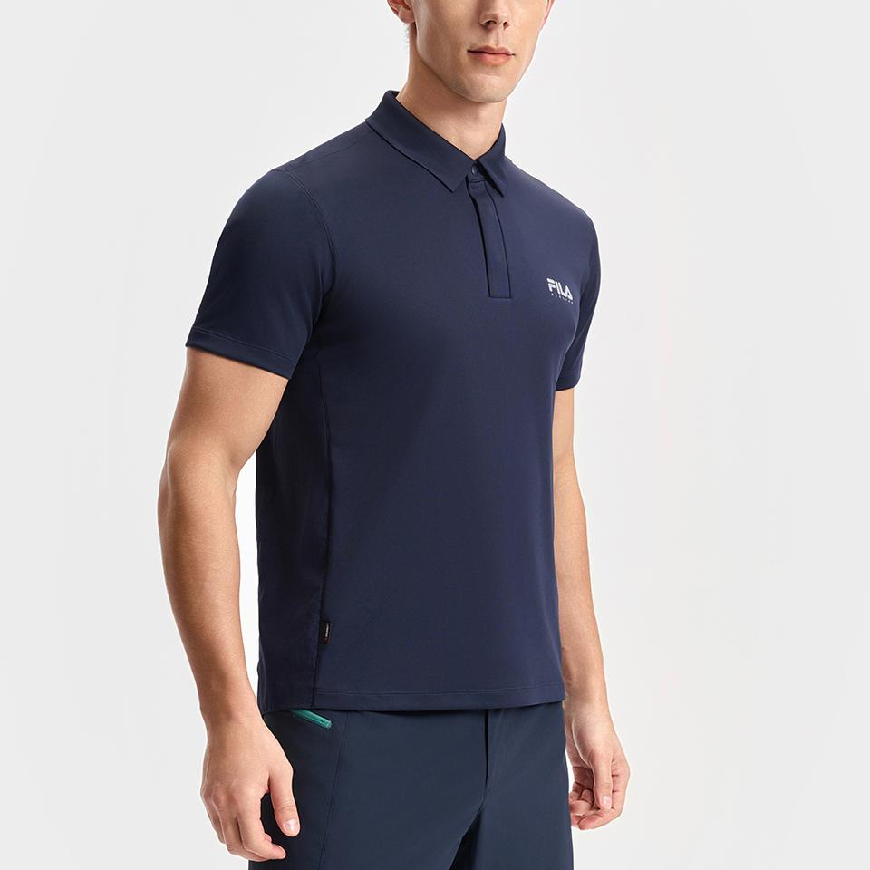 FILA Professional Sports Quick-Dry Pullover Short Sleeve Polo Shirt Men Polo Shirts Deep-Blue A11M528104F-NV