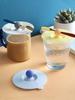 Food Grade Silicone Cup Lid Spoon Rest Household Sealed Leak-Proof Tea Coffee Mug Cup Cover Cute Drinking Accessories