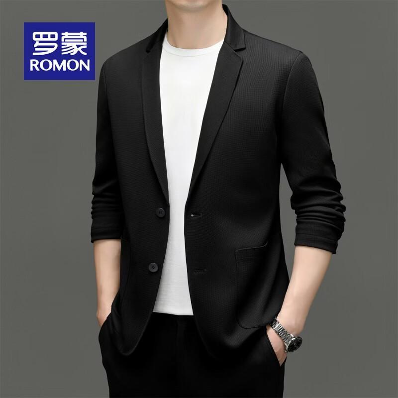 

ROMON Men s Waffle Texture Casual Blazer 175/L