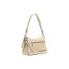 Coach Soft Tabby 26 Solid Color Quilted Stripe Logo Zipper Bag Cow Leather Hand Shoulder Bag Medium Size Women's Ivory