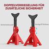 Jack Stand 3 Ton Load Capacity 2 Pieces Support Jack Including Safety Pin 10 Step Height Adjustable Red