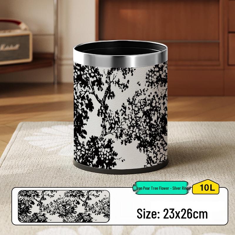 Hemu Cheng High-Capacity Lidless Double-Layer Trash Can for Home and Office