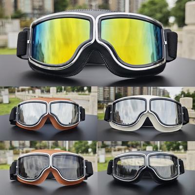 Motorcycle Riding Goggles, Ski Retro Helmet, Goggles, Wind and Sand Protection, Electric Vehicle Half Helmet, Breathable and Safe