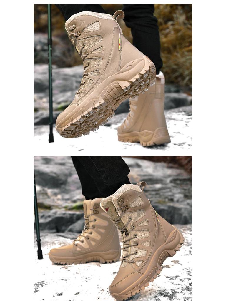 Unisex wysokie zimowe buty trekkingowe - ciepłe, modne, duże rozmiary śniegowców