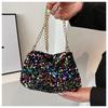 Small Bag with Summer Sequins, Fashionable Handheld Casual Chain, Single Shoulder Crossbody Bag, Sparkling Women's Bag