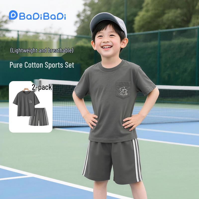Kids' Breathable Cotton Short-Sleeve Summer Outfit Set