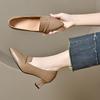 Pointed High Heels Women's Autumn Shallow Mouth Commuter Work Shoes Two Kinds of High Cowhide Women's Single Shoes
