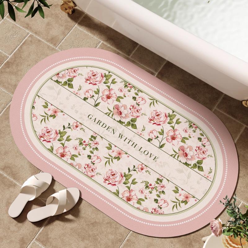 American bathroom absorbent floor mat quick-drying toilet entry shower room entry door foot pad non-slip diatom mud carpet