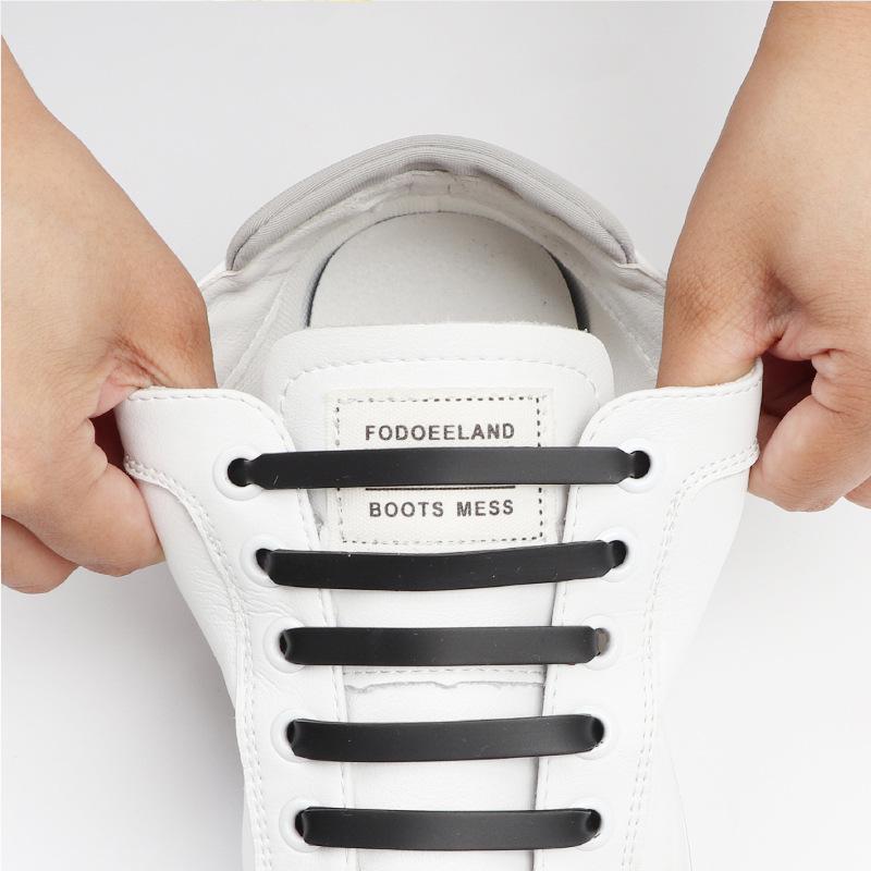 Silicone No-Tie Elastic Shoelaces for Casual Sneakers & Canvas Shoes