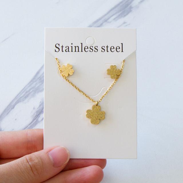 Colier cu pandantiv cu flori, cercei, seturi de bijuterii de nuntă de mireasă, pentru femei, bijuterii de petrecere boho din oțel inoxidabil