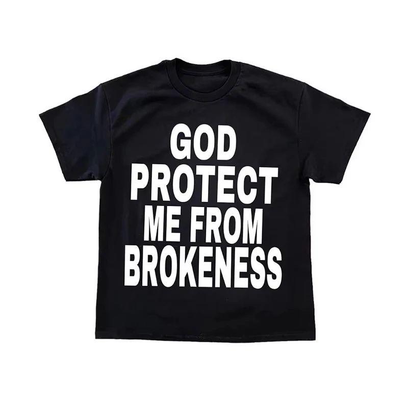 

Grunge Gothic Retro Top Hip Hop Oversized Casual Tee EMO Y2K Cotton Tshirt Punk Harajuku Letter Trendy Short Sleeve Unisex S