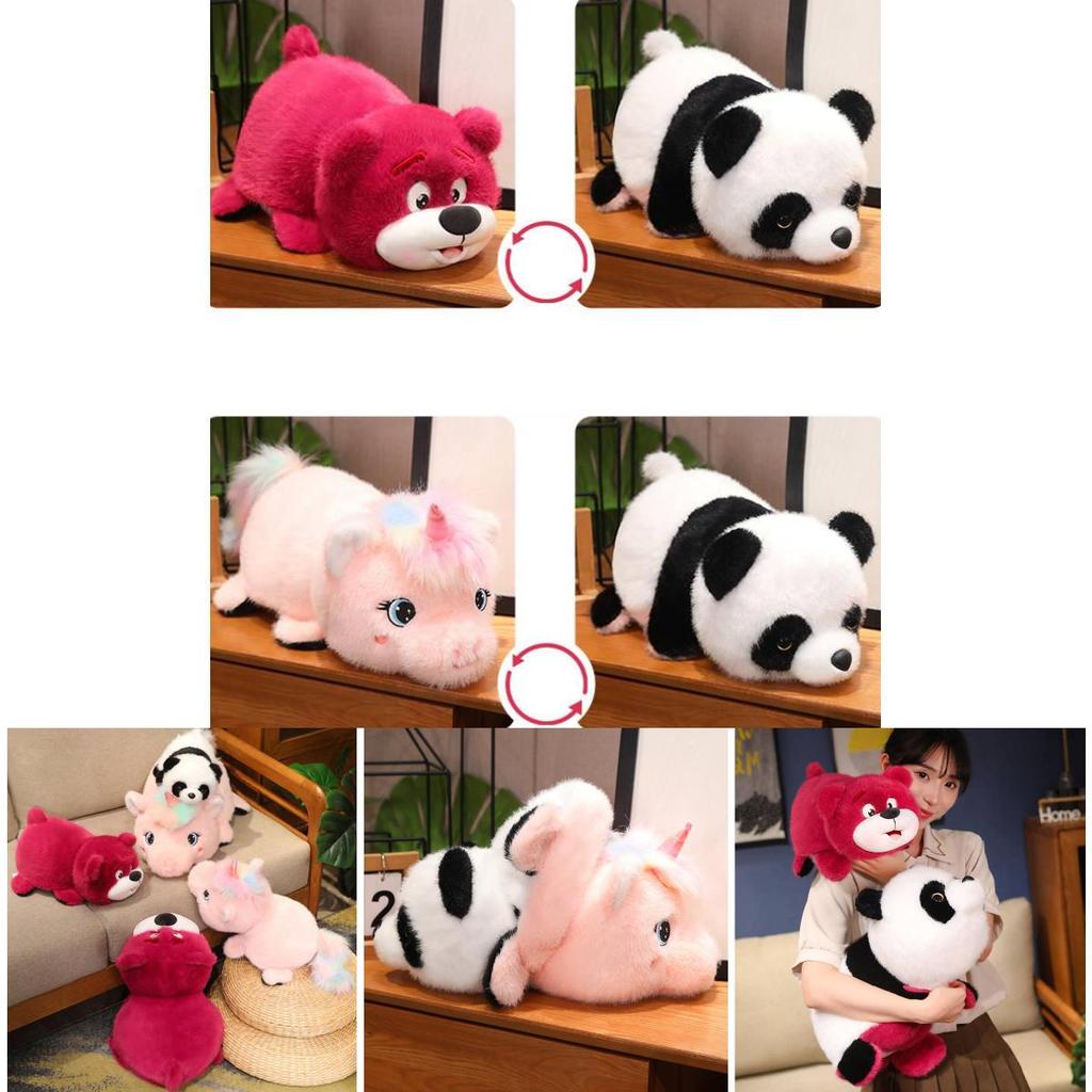 Adorable Flip Panda Plush Toy Cartoon Unicorn Style Perfect For Birthday Gifts For Girls