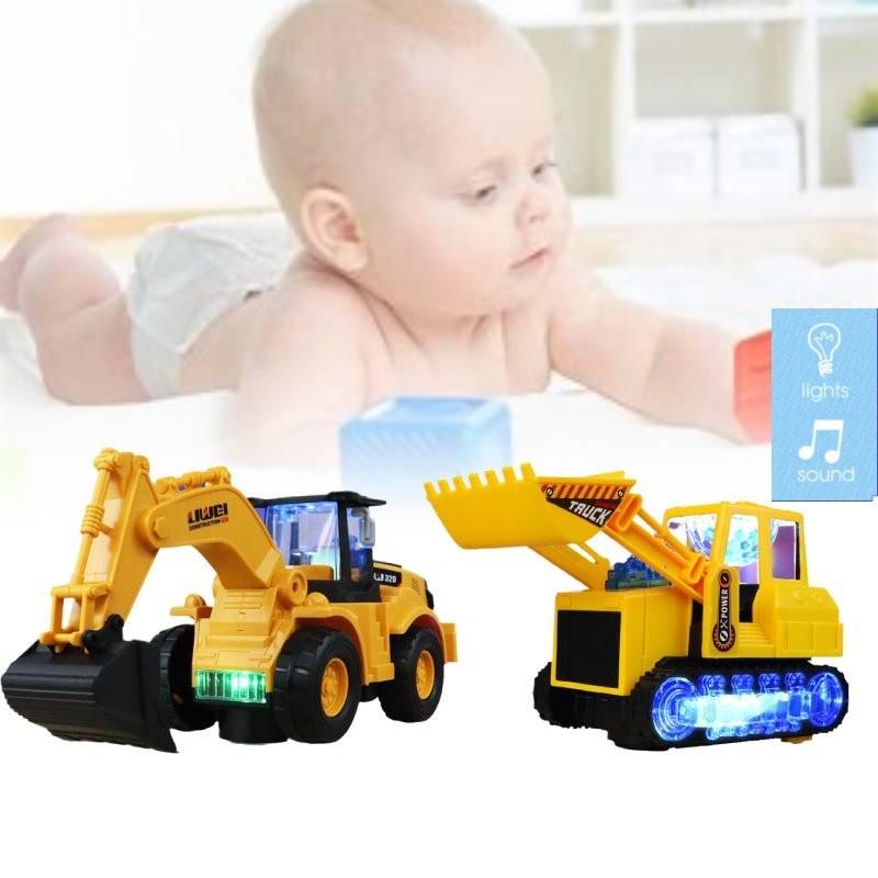 Colorful Electric Excavator Toy With Cool Lights And Music For Kids Fun Playtime
