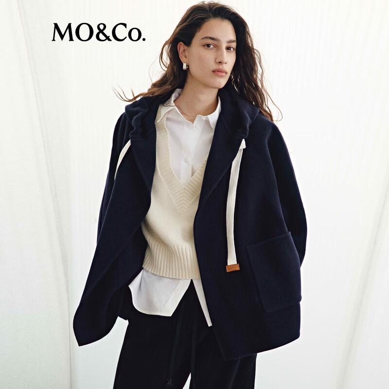 MO&Co. Merino Wool Hooded Double-Faced Coat