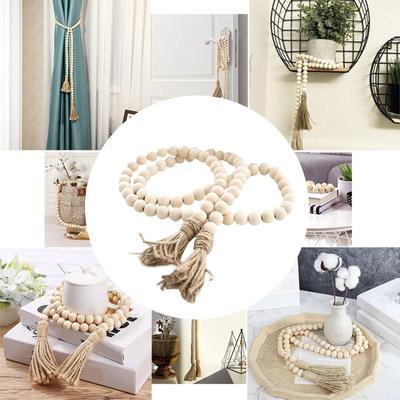 Wooden Boho Beads Tiered Tray Decorations Rustic Wall Hanging Decor For Living Room Or Room Decorations