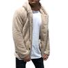 Men Coat Lapel Long Sleeve Single Breasted Outerwear Solid Color Thickened Velvet Winter Jacket Overcoat
