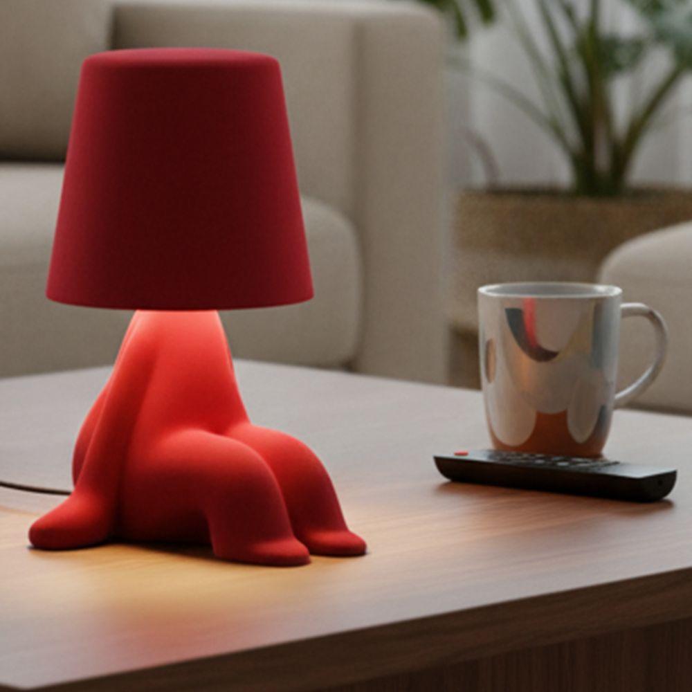 Lampada da Tavolo Touch Control Texture Floccata Design Colorato Lampada da Comodino Mini Dimensioni Forma Creativa Luce per Lettura Camera dei Bambini