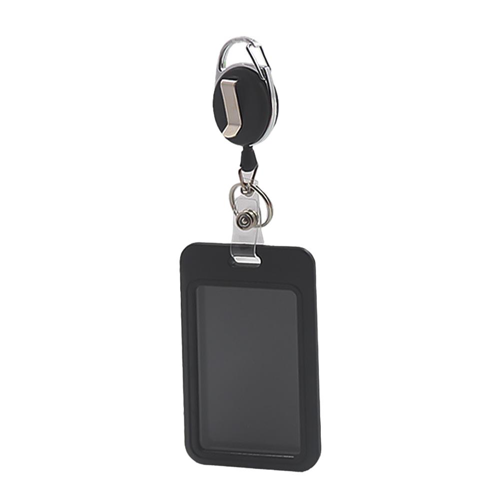 

1Pc Work Permit Card Set - Rope Retractable Neck Hanging Document Card Set - Chest Tag Access Control Hard Shell Protective Set чёрный
