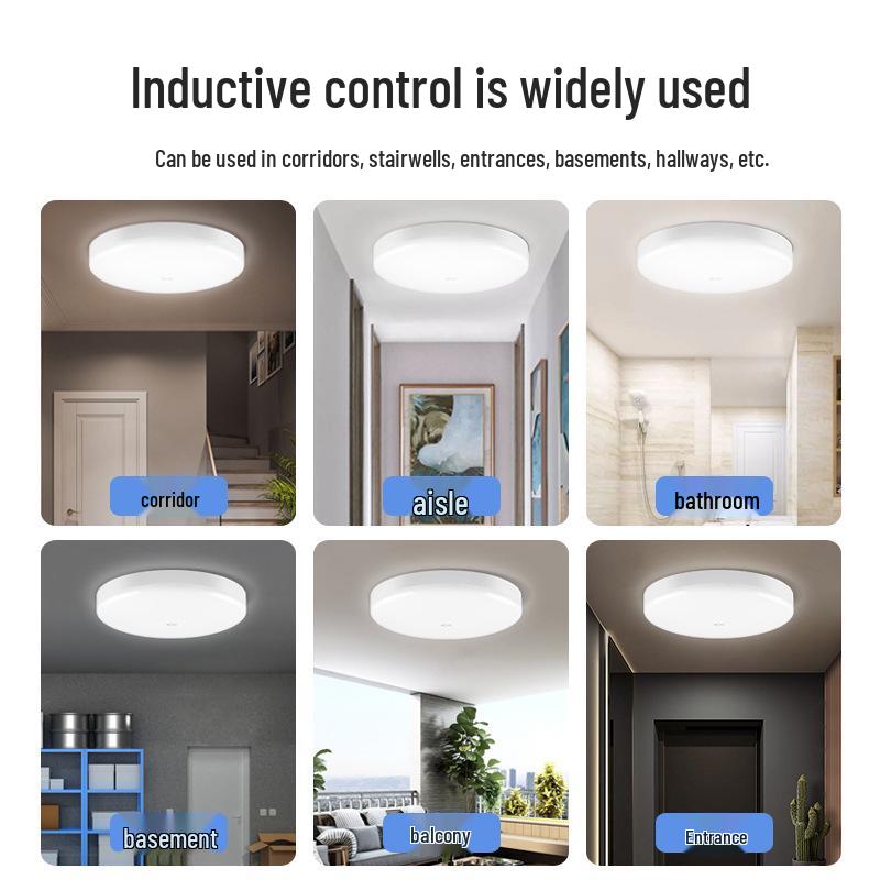 LED Ceiling Light with Motion Detection: Infrared Sensor for Stairwell, Hallway, Garage; Sound and Light Control with Radar Technology.