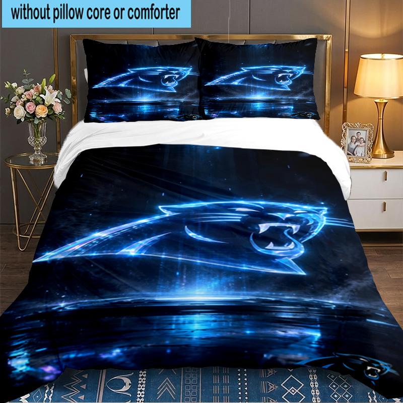 Panthers Helmet 3pcs Bedding Set,Including 1pc Duvet Cover And 2pcs Pillowcases Perfect Gift for Christmas,Ideal for Bedroom, Dormitory