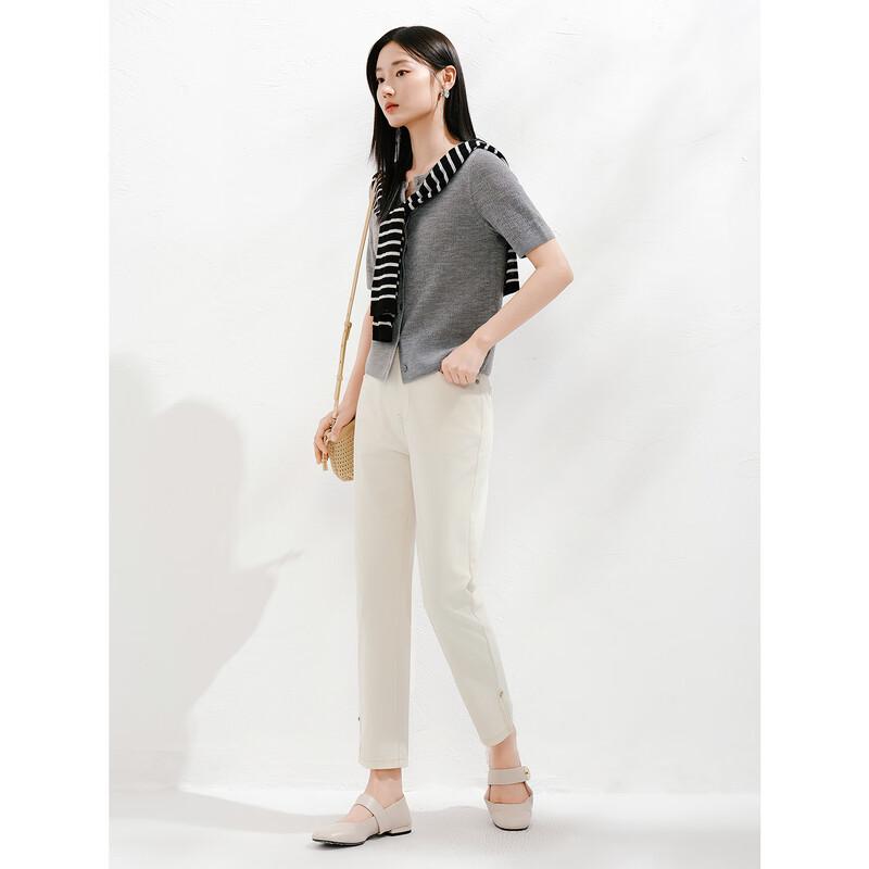 JUZI Annakou Women's Four-Way Stretch Slit Tapered Ankle Pants