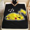 Pikachu Decorative Print Flannel Blanket Warm for Bed Sofa Travel and Home.-TING