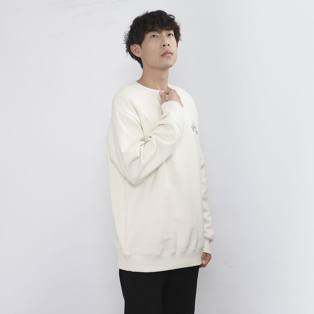 MLB New York Yankees, Round Neck Fleece Loose Fit Hoodie Sweatshirt Winter Unisex Cream 3AMTL5116-50CRS