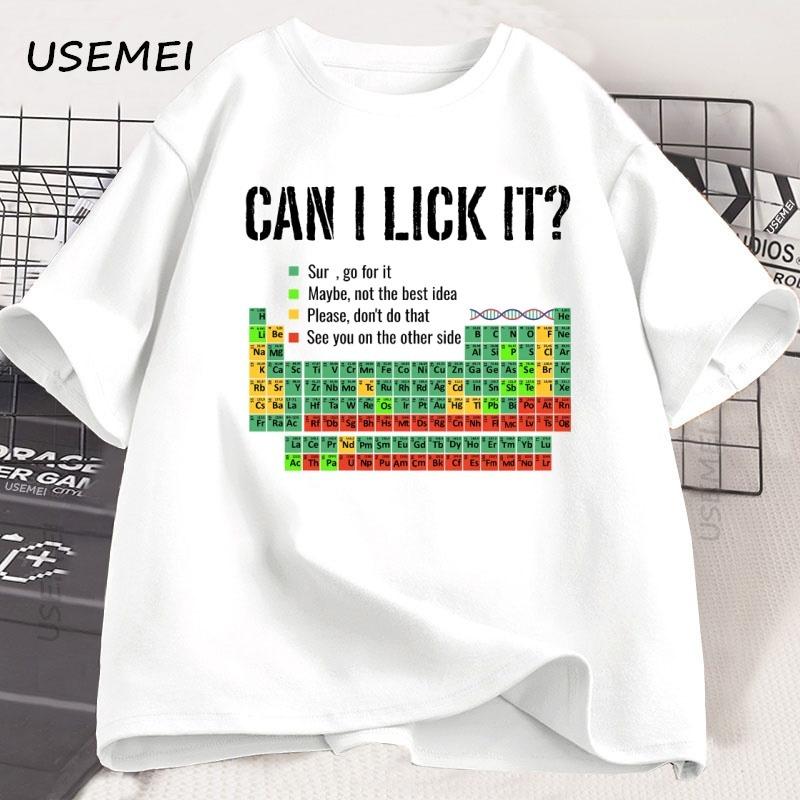 Periodic Table T Shirt Men Women Periodic Table T-shirt Casual Chemistry Teacher Tshirt Round Neck Short Sleeve L