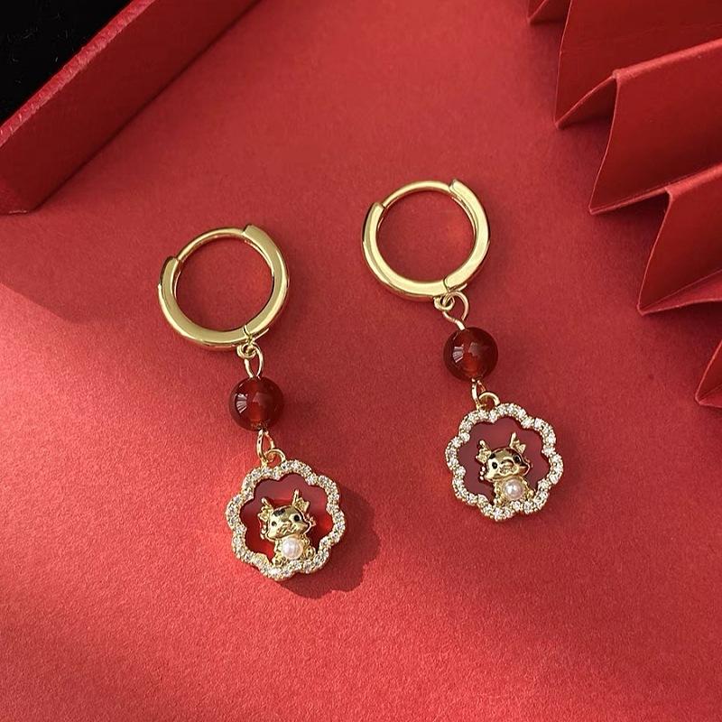 New Chinese Ethnic Style Retro Versatile Earrings Chinese Style Ancient Style Fringed Earrings Cheongsam Hanfu Cold Ear Jewelry