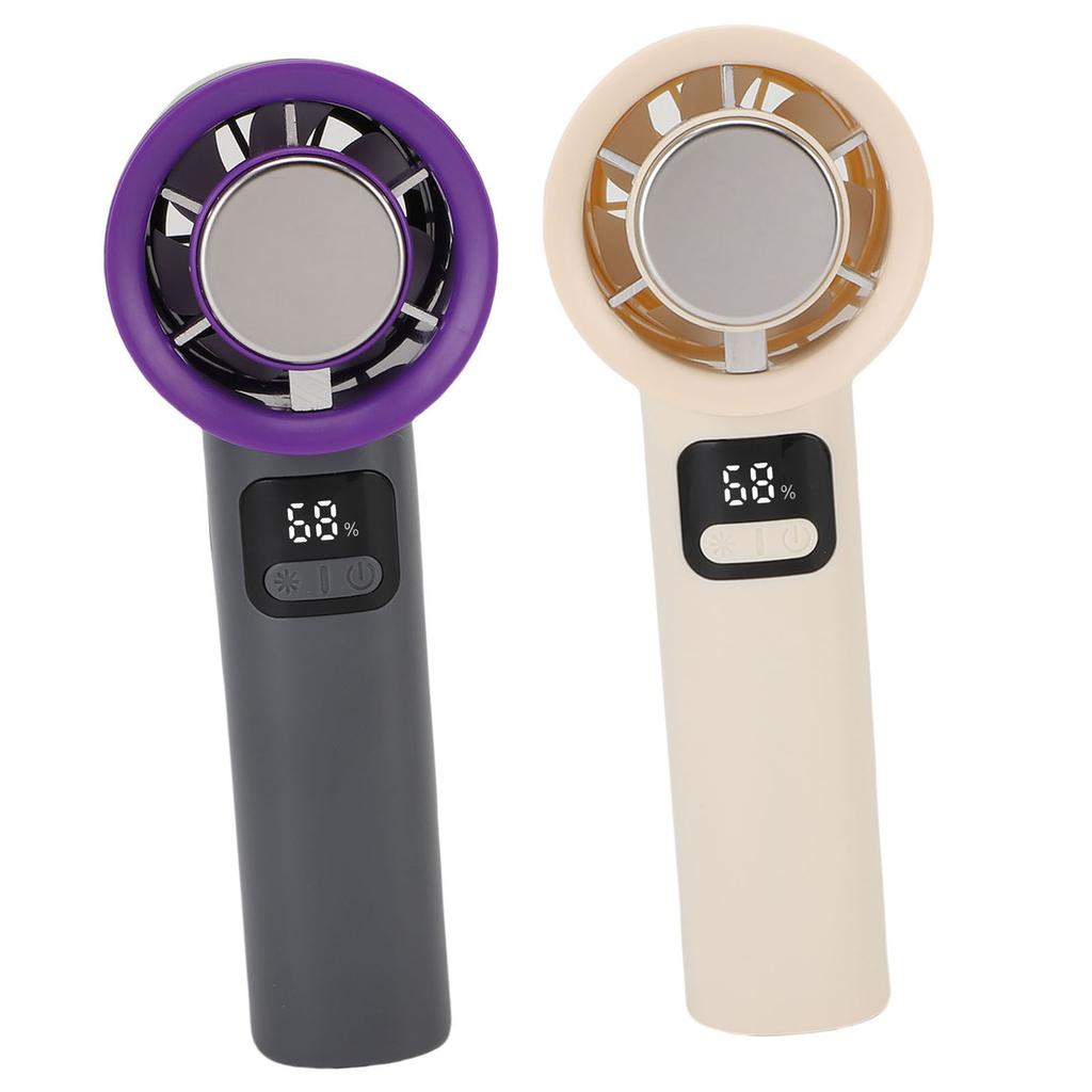 Portable Handheld Fan 100 Speed LED Digital Display Personal Cooling Fan Rechargeable Battery Operat