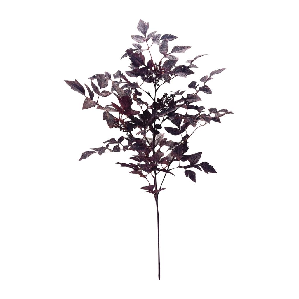 Artificial Cimicifuga Leaf Spray,  Faux Fall Branch With Long Stems For Vase, Thanksgiving Centerpiece Halloween Decor