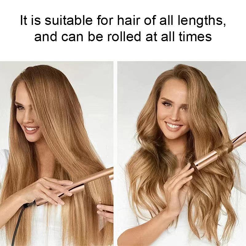 2-in-1 Curling and Straightening Iron: Curl, Wave & Straighten Hair with Twist Splint Styler
