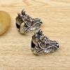 Punk Men Cubic Zirconia Inlaid Carved Dragon Head Finger Ring Party Jewelry Gift