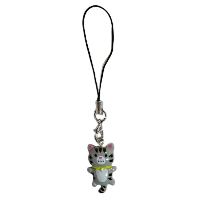 Cute Cat Pendant Phone Chain Strap Lanyard Kitten Keychain Backpack Ornaments