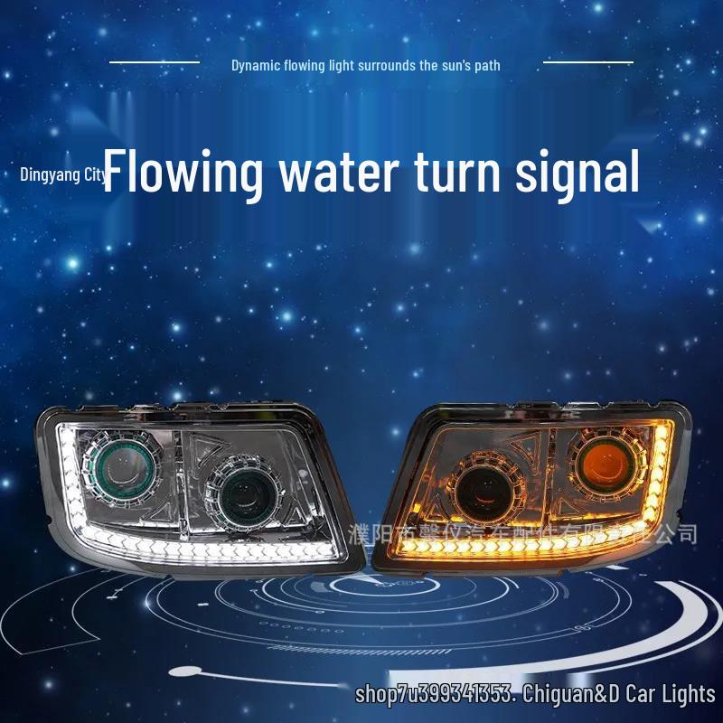 Ouman 19-21 GTL LED Dual-Lens Headlight Assembly with Flowing Turn Signal & Daytime Running Light