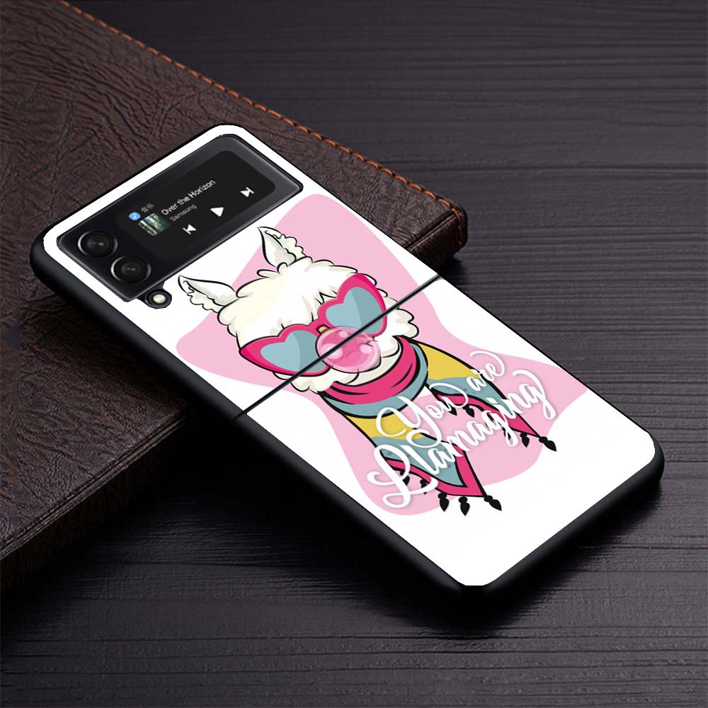 

Lama Llama Alpacas Phone Case for Samsung Galaxy Z Flip7 Flip6 5G Flip4 Flip5 Flip3 Cover Z Flip 7 6 5 4 3 PC Shell Coque Galaxy Samsung Z Flip