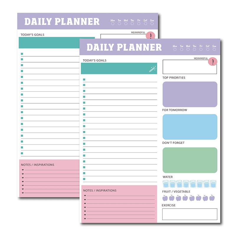 

WTEMPO Back-to-school Season Stationery Planner Schedule Daily/Weekly/Monthly Self-discipline Schedule Easy To Tear Off Time Management Plan Memo Pad 120pcs белый
