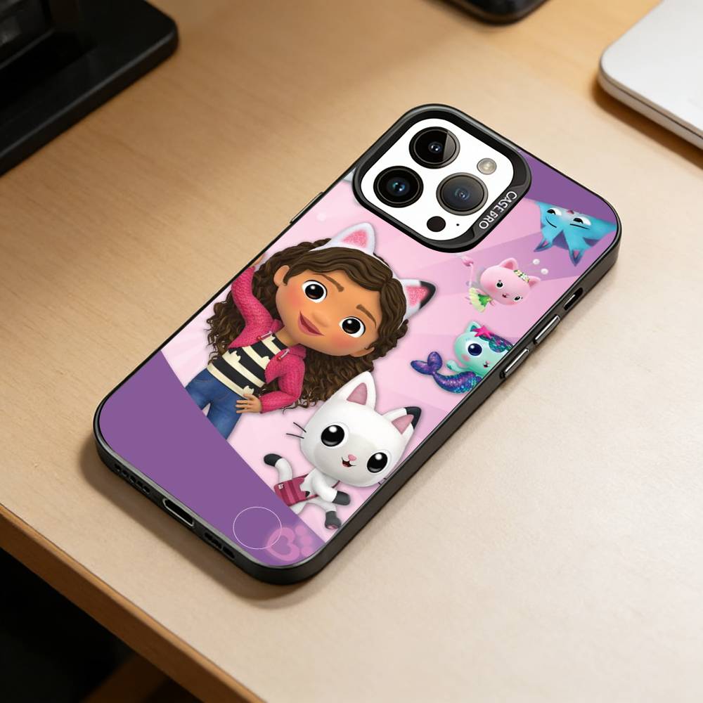 G-Gabby Cats Phone Case For iPhone 17,16,15,14,13,12,11 Plus,Pro Max,XS,Colorful Silver Phone Case Funda Cover