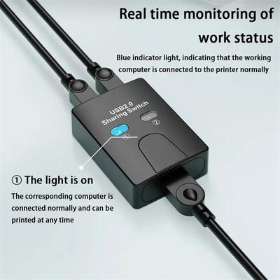 Usb2.0 2 Ports Hub Usb Switch Printer Sharer Two Computers Splitter U In Share Printer Disk Device Share 2 Usb Usb 1Out 1 H9S3