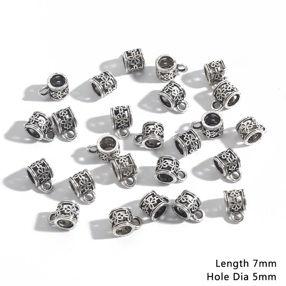New Fashion 20Pcs/Lot Antique Silver Color Beads For Jewelry Making Bracelet Necklace Accessories Fashion Pendants DIY Findings