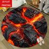 Trendy Round Lava Volcano Print Polyester Mat Area Rug Floor Decor for Modern Living Room Home Decoration Gift