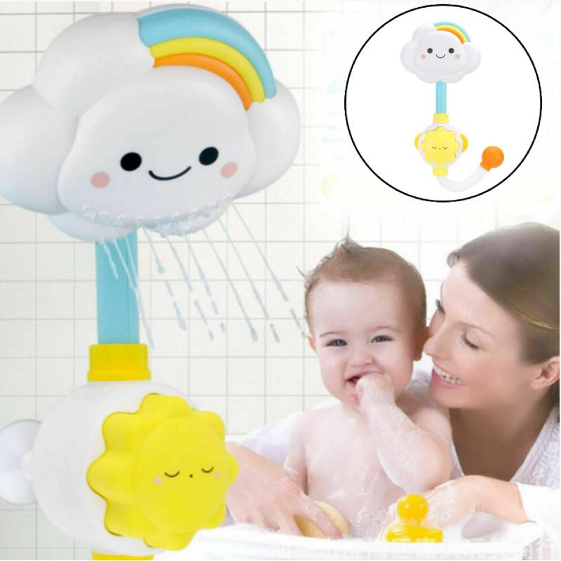 Toy Baby Bath Rainbow Cloud Spray Water Shower Tub Faucet Bathroom Gift Kids