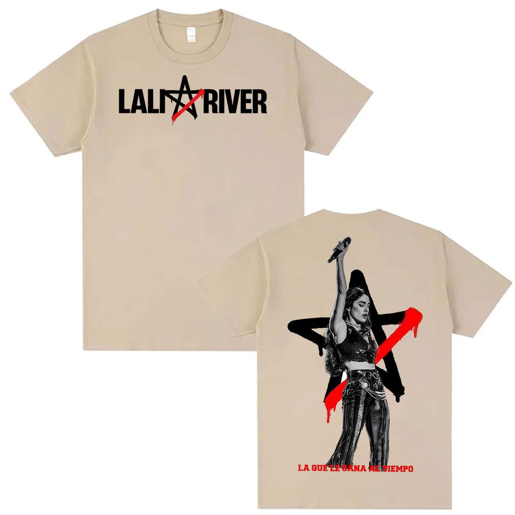Singer Lali Esposito LA QUE LE GANA AL TIEMPO 2026 Tour T Shirts Retro Fashion Aesthetic Tshirt Unisex Women Cotton Street T Shirt