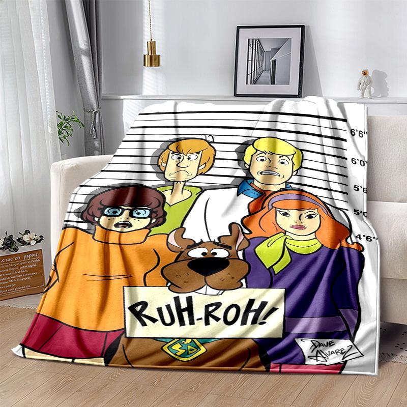 Scooby Doo Flannel Blanket Soft Warm All-Season Throw, Design for Camping, Car Travel, Hiking Sofa, Bed, Office Perfect Gift for Parties