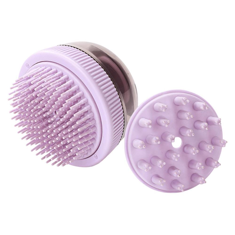 

Dog Shower Brush Silicone Brush In Spaceship Shape Grooming Tool With Large Opening Filling Hole For Dogs Puppy Cats Kitten фиолетовый