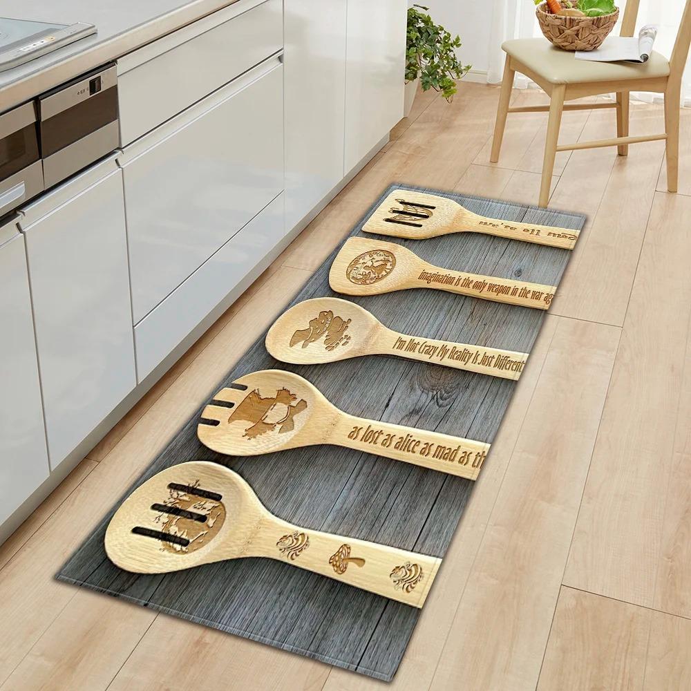 Tableware Pattern Home Kitchen Floor Mat Door Decoration Floor Mat